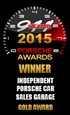 Independent Porsche Car Sales Garage Gold Award 2015